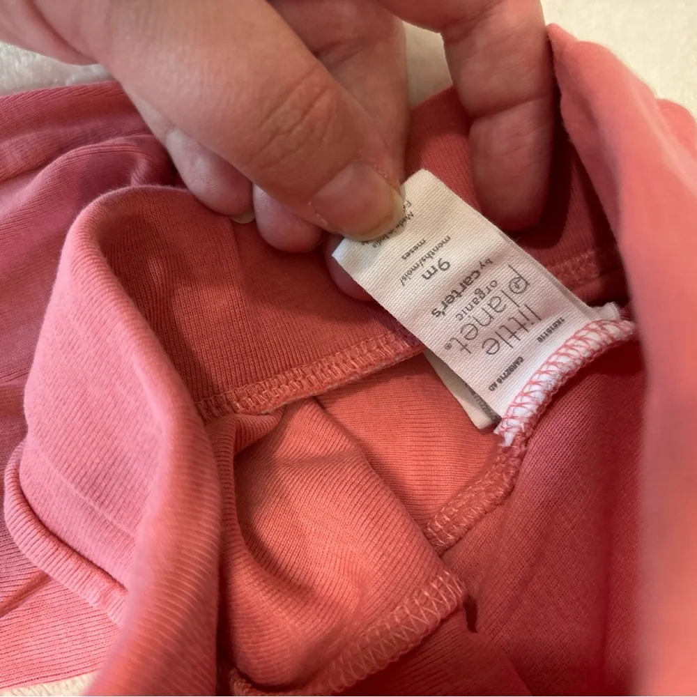 Carters 9 months pants little planet organic baby girl floral pink grey